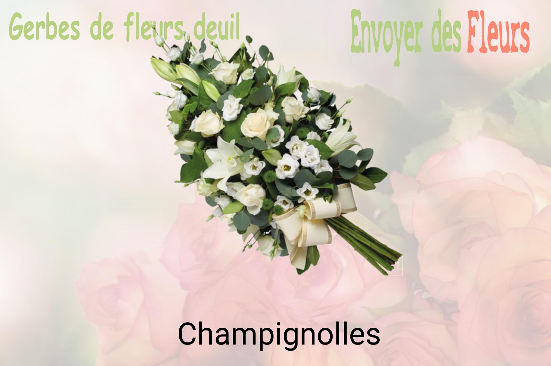 Gerbe de fleurs de deuil livrée à Champignolles